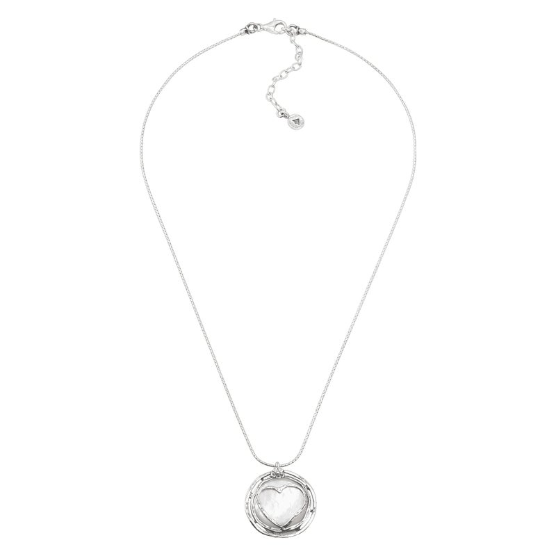 Silpada 'Lighthearted' Natural Mother-of-Pearl Heart Pendant Necklace in Sterling Silver, 18" + 2" - Image 3